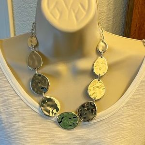 NWOT Chico’s Silver Statement Necklace & Earrings Set
